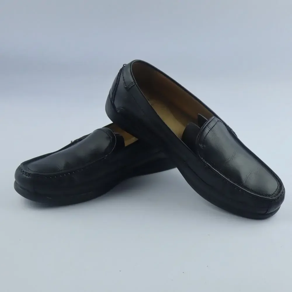 DOCKERS Men's Black Leather Catalina Slip-On Moc-Toe Loafers SZ 10M